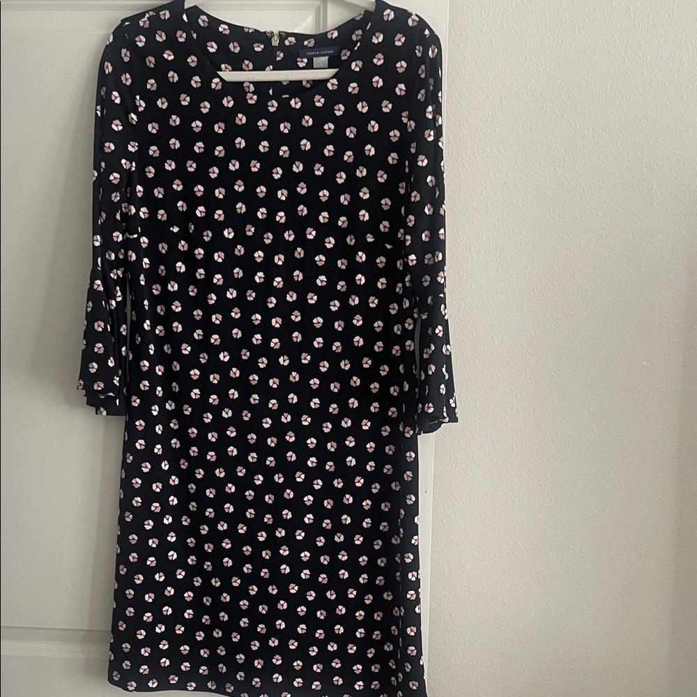 Chic Black Floral Long Sleeve Dress